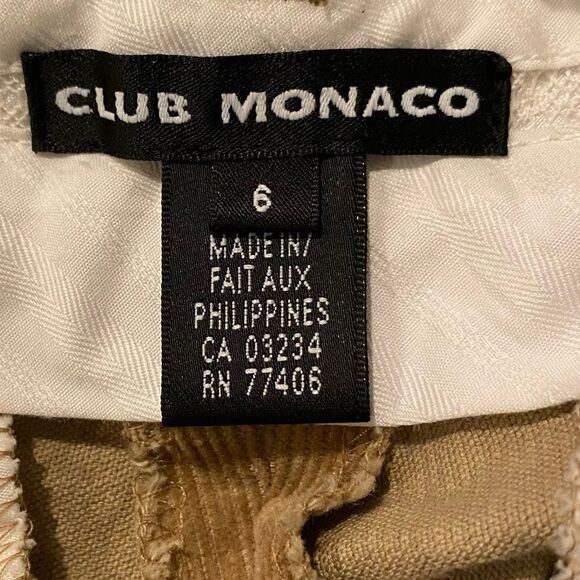 Club Monaco Tan Corduroy Wide Leg Pants Size 6 - Picture 9 of 10